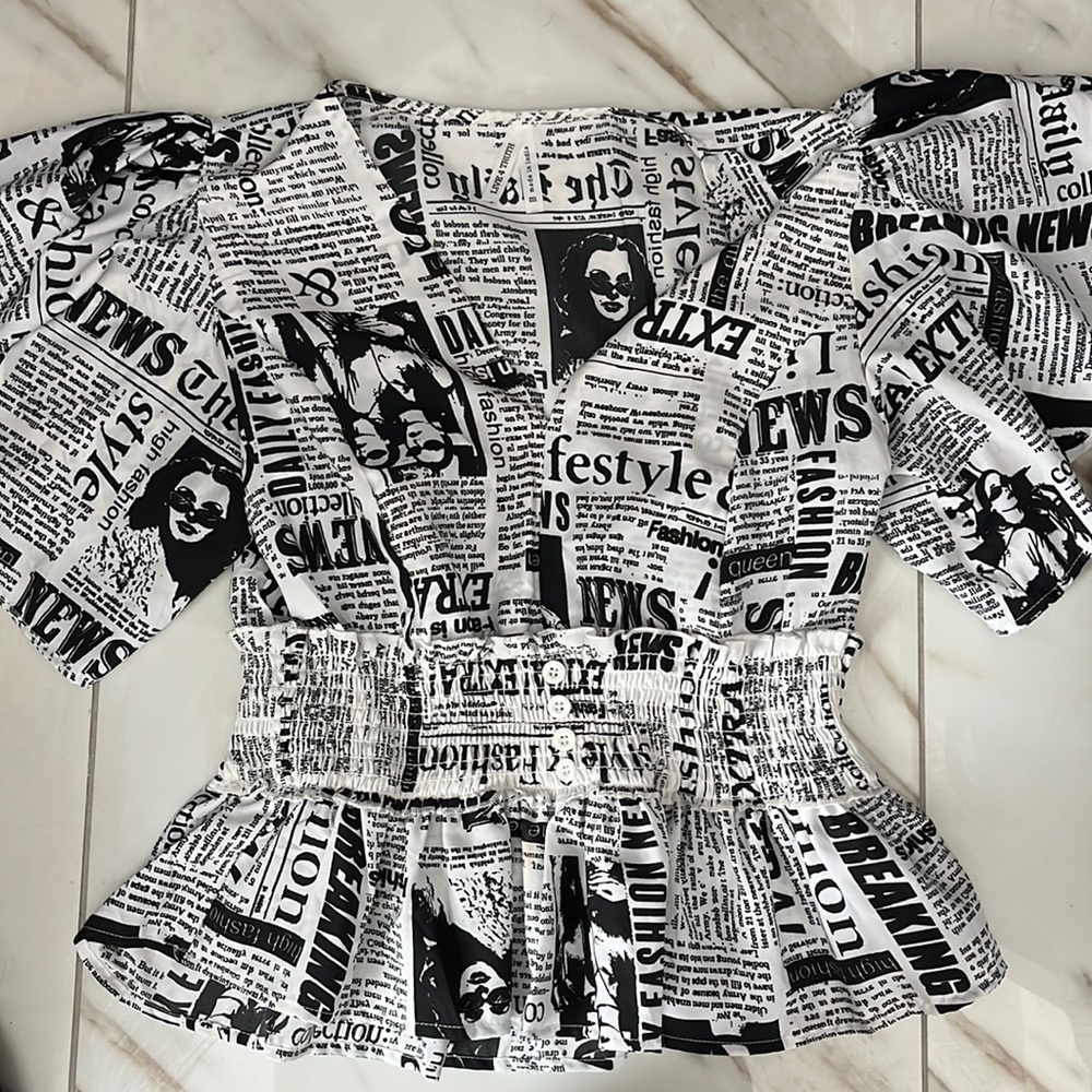 Newspaper print Blouse